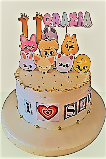 Torta con capas de colores del arcoíris